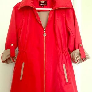 Dennis Basso Coral Pink Waterproof Raincoat, NWOT